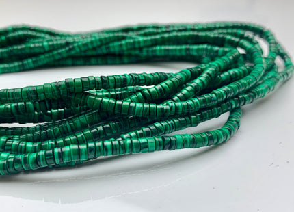 2x4 mm Malachite Heishi Rondelle Green Color Discs Gemstones Loose Beads 15.5 Inches Strand #3117
