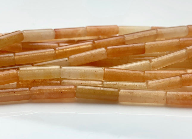 4x13-14 mm Tube Shape Natural Aventurine Gemstone Beads Genuine Natural Red Aventurine Gemstones Loose Beads 15.5 Inches Strand #3144