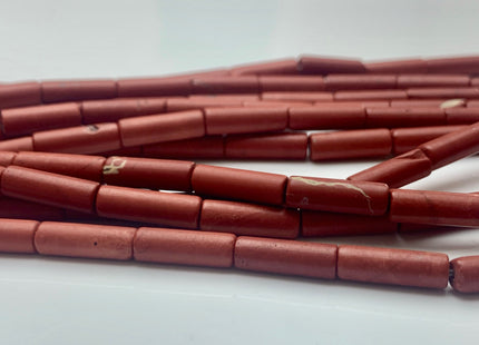 4x13-14 mm Tube Shape Natural Jasper Gemstone Beads Genuine Red Jasper Gemstones Loose Beads 15.5 Inches Strand #3146