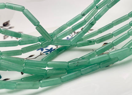 4x13-14 mm Tube Shape Natural Aventurine Gemstone Beads Genuine Green Aventurine Gemstones Loose Beads 15.5 Inches Strand #3153