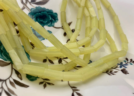 4-5x13 mm Cuboid Tube Shape Lemon Yellow Color Jade Gemstone Beads Lemon Yellow Jade Loose Beads 15.5 Inches Strand #3133