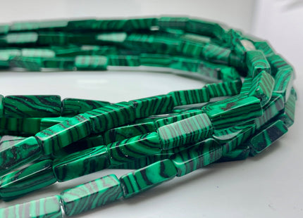 4-5x13 mm Cuboid Tube Shape Green And Black Malachite Color Gemstone Beads Green Black Loose Beads 15.5 Inches Strand #3137