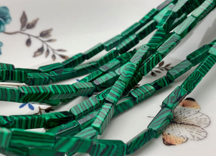 4-5x13 mm Cuboid Tube Shape Green And Black Malachite Color Gemstone Beads Green Black Loose Beads 15.5 Inches Strand #3137