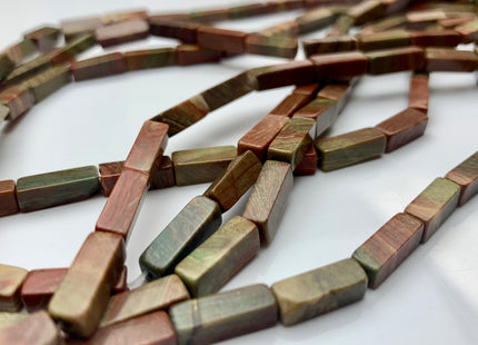 4-5x13 mm Cuboid Tube Shape Brown Color Picture Jasper Gemstone Beads Brown Picture Jasper Loose Beads 15.5 Inches Strand #3138