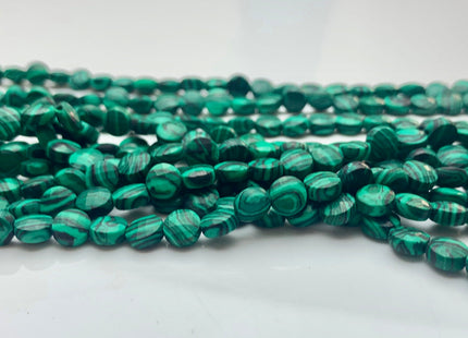 6 mm Micro Faceted Diamond Cut Malachite Flat Coin Disc Shape Gemstone Beads Genuine Natural Green Color Malachite 15 Inches Strand #3164