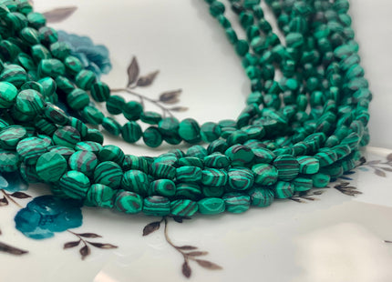 6 mm Micro Faceted Diamond Cut Malachite Flat Coin Disc Shape Gemstone Beads Genuine Natural Green Color Malachite 15 Inches Strand #3164