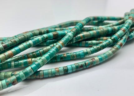 3mm 4mm AAA 100% All Natural Turquoise Heishi Rondelle Shape Genuine Natural Multi Color Turquoise Gemstones 16 Inches Strand #3184