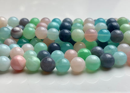 6mm 7mm 8mm 9mm AAA 100% All Natural Smooth Round Mixed Color Opal Beads Genuine Pink Blue Green Lavender Peruvian Opal 8 Inches #3189