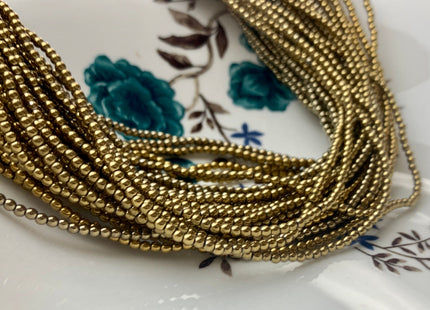 2mm 3mm 4mm Shiny Hematite Pyrite Beads Silver Gold Bronze Rainbow Rhodium Color Smooth Round Metallic Titanium Beads 16 Inches #3276