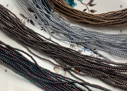 2mm 3mm 4mm Shiny Hematite Pyrite Beads Silver Gold Bronze Rainbow Rhodium Color Smooth Round Metallic Titanium Beads 16 Inches #3276