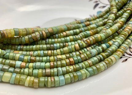 5-6mm 6-7mm 7-8mm AAA 100% All Natural Smooth Heishi Bumble Bee Opal Gemstone Multi Natural Yellow Green Brown Opal Beads 8 Inches #3195
