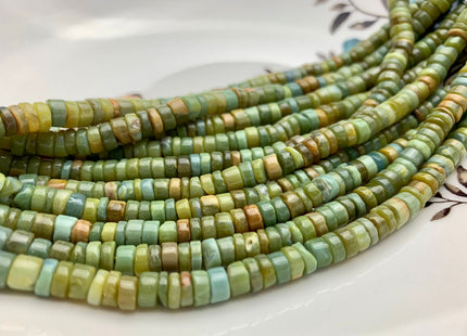 5-6mm 6-7mm 7-8mm AAA 100% All Natural Smooth Heishi Bumble Bee Opal Gemstone Multi Natural Yellow Green Brown Opal Beads 8 Inches #3195