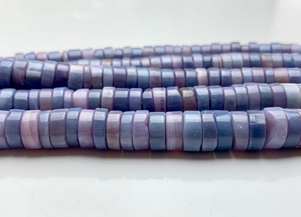 7mm 8mm 9mm 10mm AAA 100% All Natural Smooth Heishi Tyre Lavender Opal Gemstone Beads Genuine Natural Peruvian Opal 8 Inches Strand #3196