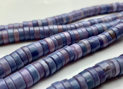7mm 8mm 9mm 10mm AAA 100% All Natural Smooth Heishi Tyre Lavender Opal Gemstone Beads Genuine Natural Peruvian Opal 8 Inches Strand #3196
