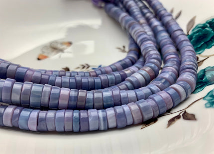 7mm 8mm 9mm 10mm AAA 100% All Natural Smooth Heishi Tyre Lavender Opal Gemstone Beads Genuine Natural Peruvian Opal 8 Inches Strand #3196