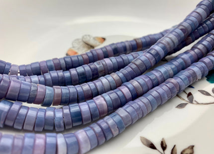 7mm 8mm 9mm 10mm AAA 100% All Natural Smooth Heishi Tyre Lavender Opal Gemstone Beads Genuine Natural Peruvian Opal 8 Inches Strand #3196