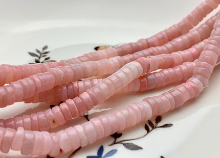 6mm 8mm 10mm AAA Natural Multi Pink Peru Opal Smooth Heishi Tyre Gemstone Beads Genuine Pink Peruvian Opal Beads 8 Inches Strand #3198