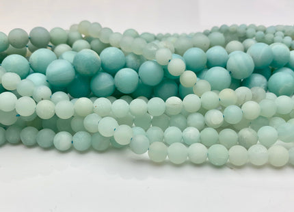 4mm 6mm 8mm 10mm AAA Matte Finished Smooth Round Blue Amazonite Gemstone Beads Genuine High Quality Natural Blue Amazonite 15.5 Inches #3234