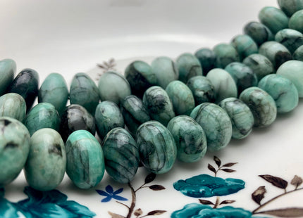 12-20mm AAA 100% All Natural Very Rare Green Emerald Gemstone Beads Smooth Rondelle Shape Genuine Top Quality Emerald Bead 9 Inches #3236