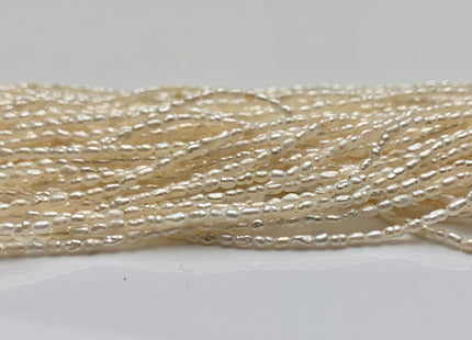 1.5-2 x 3 mm Natural White Rice Tiny Freshwater Seed Pearls Genuine Natural Rice Seed Pearls #631