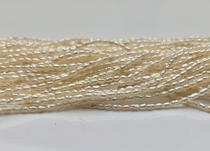 1.5-2 x 3 mm Natural White Rice Tiny Freshwater Seed Pearls Genuine Natural Rice Seed Pearls #631