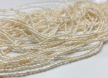 1.5-2 x 3 mm Natural White Rice Tiny Freshwater Seed Pearls Genuine Natural Rice Seed Pearls #631