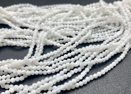 BEST DEAL 2.5 mm Faceted Round Tiny White Moonstone Gemstone Beads Genuine Natural White Moonstone Loose Beads 13 Inches Strand #2638