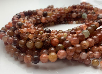 4mm 6mm 8mm 10mm AAA Smooth Round Red Grass Quartz Gemstone Beads Natural Multi Pink Orange Yellow Brown Quartz 15 Inches Strand #3243