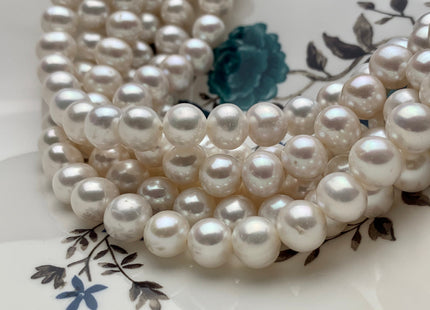 10-11 mm AA Large Hole Natural White Potato Freshwater Pearls Hole Size 1.2mm 1.8mm 2.2mm Genuine High Luster Pearls 42-46 Pieces #P1112