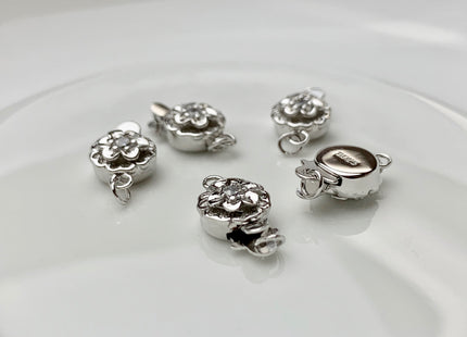 8mm 15mm Jumbo .925 Sterling Silver Clasp, Large Sterling Silver Finding Clasp, Silver Finding Clasps, Floral Design Jumbo Clasp #10062