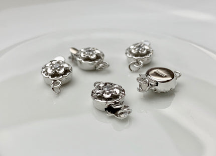 8mm 15mm Jumbo .925 Sterling Silver Clasp, Large Sterling Silver Finding Clasp, Silver Finding Clasps, Floral Design Jumbo Clasp #10062