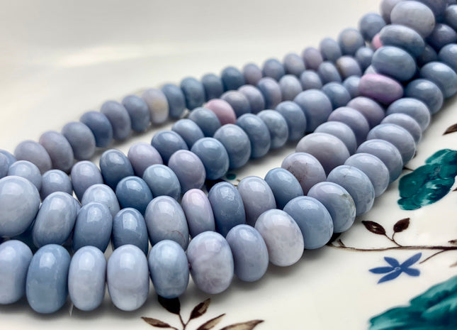 7mm 8mm 10mm 11mm AAA 100% All Natural Smooth Rondelle Light Purple Opal Gemstone Beads Genuine Lavender Peruvian Opal 8 Inches Strand #3206