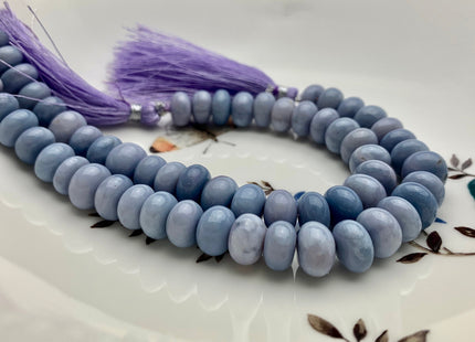 7mm 8mm 10mm 11mm AAA 100% All Natural Smooth Rondelle Light Purple Opal Gemstone Beads Genuine Lavender Peruvian Opal 8 Inches Strand #3206