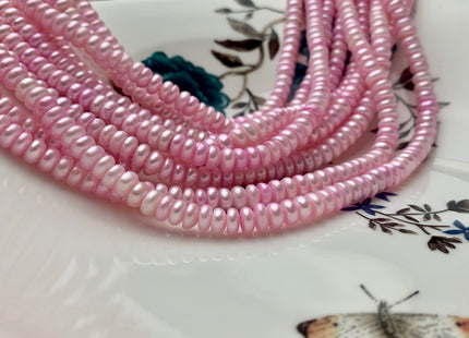 6 mm AAA Baby Pink Large Hole Button/ Roundelle Freshwater Pearl Beads Hole Size 1.2 mm Genuine Round Button Light Purple Pink Pearls #P1078