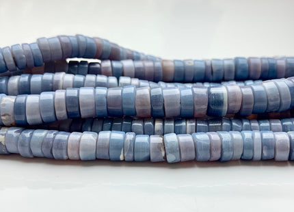 7mm 8mm 9mm 10mm AAA 100% All Natural Smooth Heishi Tyre Blue Lavender Opal Beads Genuine Natural Peruvian Opal 8 Inches Strand #3199