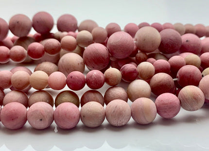 4mm 6mm 8mm 10mm 12mm Natural Matte Pink Petrified Rhodonite Gemstone Beads Natural Pink Color Gemstone Beads 15 Inches Strand #3253