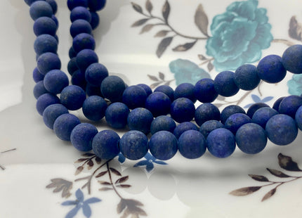 4mm 6mm 8mm 10mm 12mm Matte Finished Round Natural Blue Lapis Gemstone Beads Natural Color Quality Round Lapis Beads 15 Inches Strand #3254