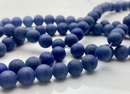 4mm 6mm 8mm 10mm 12mm Matte Finished Round Natural Blue Lapis Gemstone Beads Natural Color Quality Round Lapis Beads 15 Inches Strand #3254