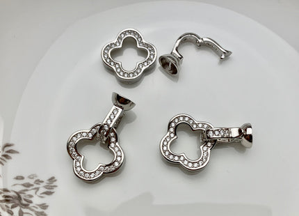 14 mm 925 Sterling Silver Floral Square Shape Clasp Sterling Silver Findings 925 Sterling Silver/Gold Filled Clasps With CZ #10063