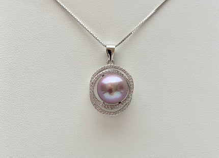 One Piece 925 Sterling Silver/Gold Pendant Setting Findings For Half Drilled Pearls Galaxy Design W/CZ Sterling Silver Pendant #10075-A