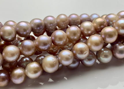 9 mm AAA Natural Mauve Pink Freshwater Pearl Semi Round Shape Genuine Ultra Dark Pink Off Round Freshwater Pearl #P1082