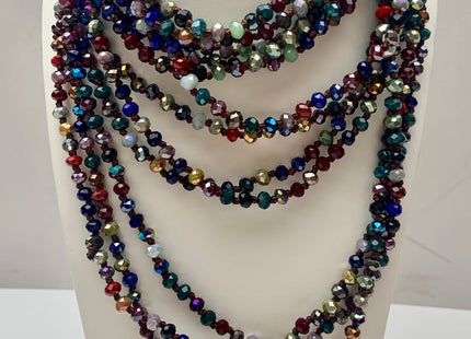 60 inches 5x6mm Hand Knotted Crystal Beads Necklace Double Or Triple Wrapped Ready To Wear Crystal Beads Finished Necklace #3289