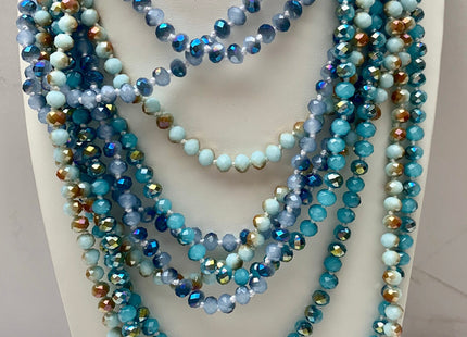 60 inches 5x6mm Hand Knotted Crystal Beads Necklace Double Or Triple Wrapped Ready To Wear Crystal Beads Finished Necklace #3289