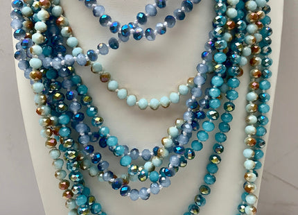 60 inches 5x6mm Hand Knotted Crystal Beads Necklace Double Or Triple Wrapped Ready To Wear Crystal Beads Finished Necklace #3289
