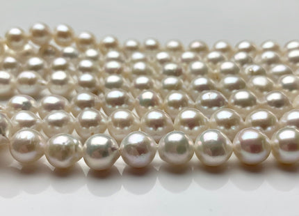 8 mm AAA Natural White Top Quality Edison Baroque Freshwater Pearls Bead Genuine Very High Luster Freshwater Edison Pearls 50 Pieces #P1086
