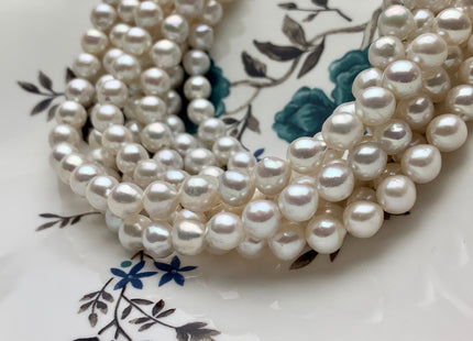 8 mm AAA Natural White Top Quality Edison Baroque Freshwater Pearls Bead Genuine Very High Luster Freshwater Edison Pearls 50 Pieces #P1086