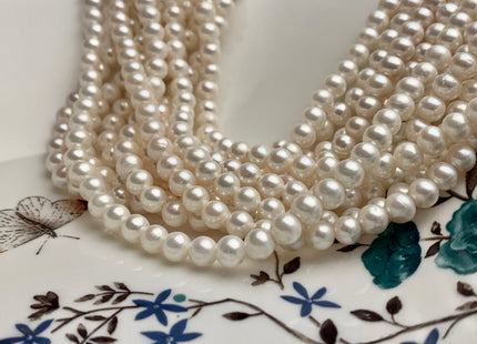 8mm AAA Large Hole Round Natural White Freshwater Pearl Beads Hole Size 1.0mm Or 1.2mm Genuine Top Quality High Luster Pearls 54 Beads #1066