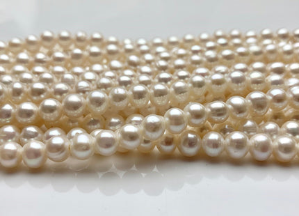 6-6.5 mm AA Large Hole Potato Natural White Freshwater Pearls Hole Size 2.0mm Genuine Large Hole Freshwater Pearls 70 Beads #P1088