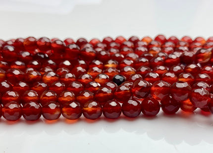 4mm 6mm AAA Natural Faceted Round Carnelian Beads July Birthstone Natural Dark Red Carnelian Beads 14 Inches Strand #3260