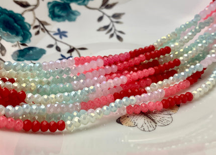 3x4mm 4x6mm 5x8mm Faceted Rondelle Multi Color Czech Crystal Beads 18 Inches Strand #3272